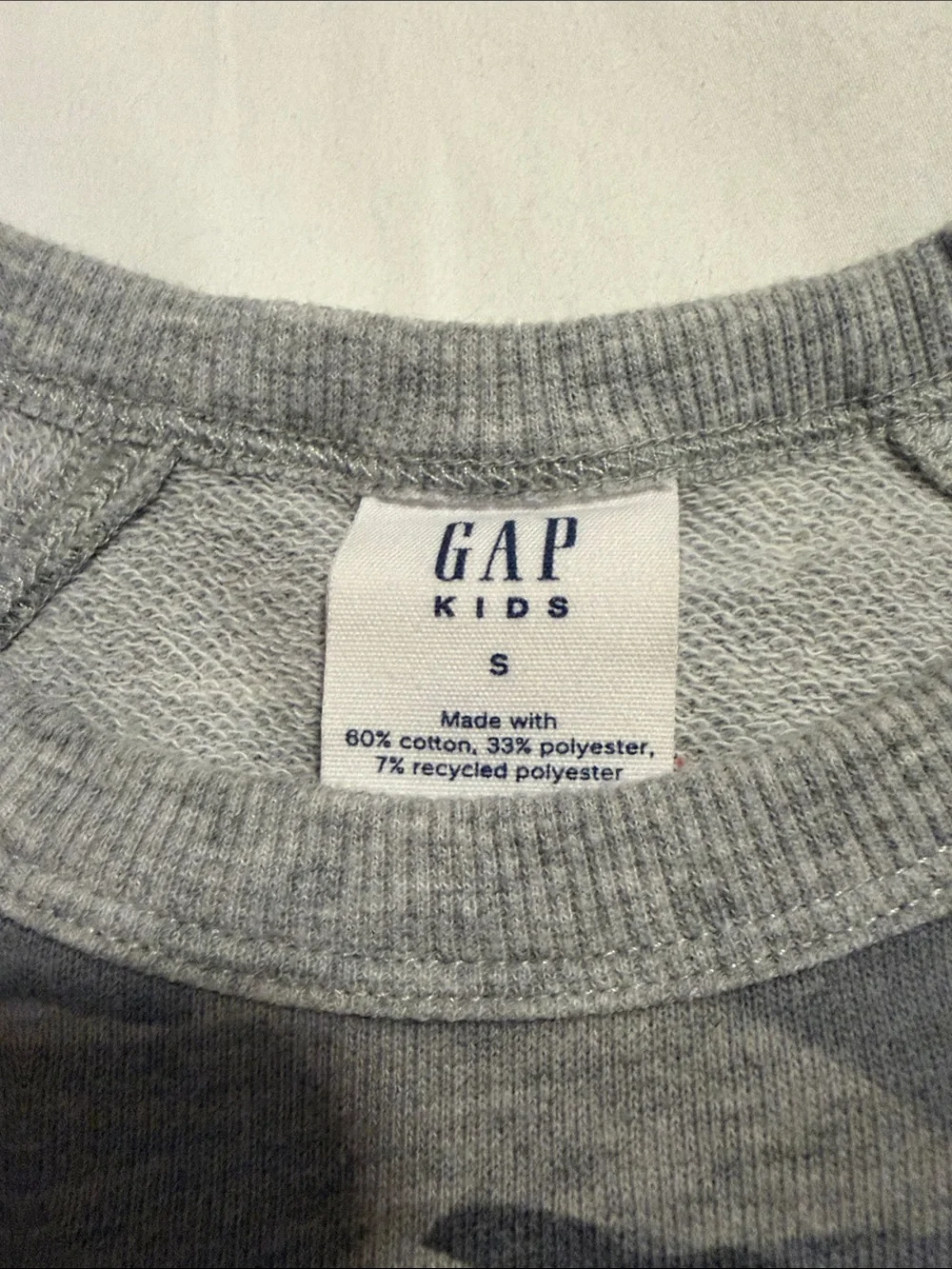 GAP Kids Gray Camo Short Sleeve Top/Tunic